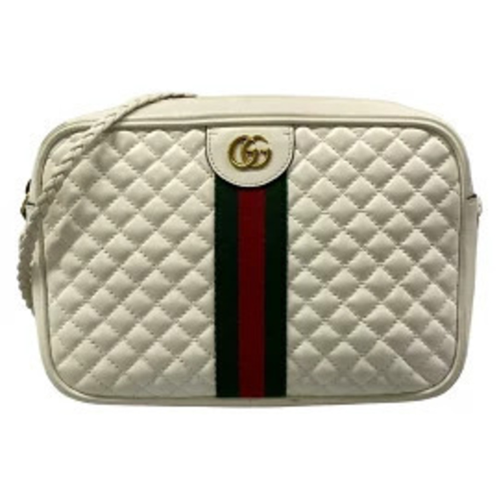 Gucci GG Marmont Sherry Web Quilted Leather Shoulder Bag Red Green